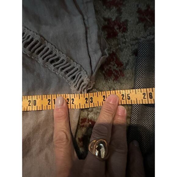 Bellambia Beige Short Sleeve Linen Midi Dress Size Large - Picture 4 of 8